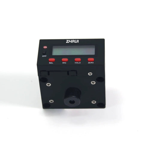 Zhirui Multifunctional Digital Read Out DRO Feed Chart For Mini Lathe Machine Hobbyist Woodworking Craft Metric Imperial Conversion Reset Function Precision Data Display Five And Half Digit black handheld digital display with buttons on top.