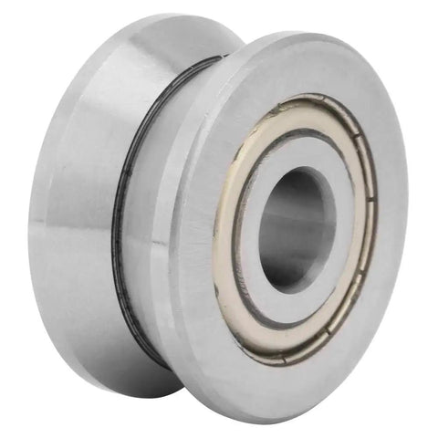 Tough As Nails Heavy Duty Sealed V Groove Track Roller Guide Bearing LV201ZZ 12 X 41 X 20 mm steel precision bearing side view.
