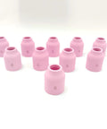 TIG Nozzle Ceramic Cup 53N60 Six Gauge Three Eighths Inch 9.5mm WP Welding Torch Nozzle Kit PK10 displayed on a white background