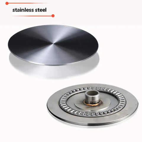 Round Lazy Susan Turntable With 80 Cm Tempered Glass Tray, Steel Bearings, Smooth Silent 360 Degree Rotation, base view