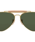 Outdoorsman I Aviator Sunglasses in Shiny Gold with G15 Green Lenses, 58mm Prescription Ready, RX Able, Case Included, Classic Pilot Style