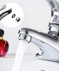 Easy Install Jet Regulating Aerator Replacement Filter With Gasket for kitchen faucet, brass shell, water flow, close-up