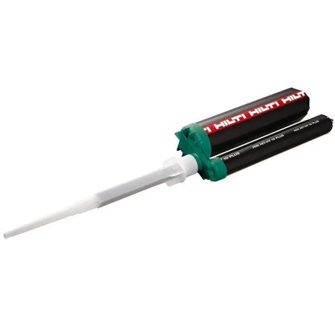 Hit Hy 10 Plus 11 Ounce Anchor Adhesive for concrete with composite sleeve and nozzle in foil pack