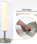 Dimmable LED Cylinder Table Lamp With 360 Degree Illumination And Three Color Temperatures Easy Touch Dimmer Brushed Nickel Finish