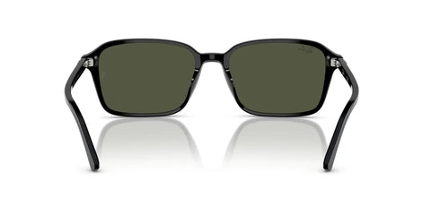 Front view of Raimond RB2231 Sunglasses Black Green 58mm Wide Fit Bold Rectangular Shades For Driving And All Day Comfort And Classic Street Style.