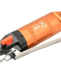 Top Shelf Pneumatic Air Scissors Nipper With F5 S5 Blades For Fast Plastic Cutting, heavy duty tool with orange and black design.