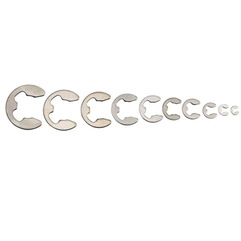 Stainless Steel E Clips Assorted Sizes for Kit with 580 Piece Assortment for External Retaining Rings 1.2 to 15 mm Fit Pulleys Shafts