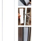 Instant Magnetic Door Lock Strips For Frames Quick No Fuss Lockdown Security Bar System For Schools And Offices High Density Magnets Flexible Installation Easy Emergency Lockdown Solution For Safer Entrances, showing application on door frame.
