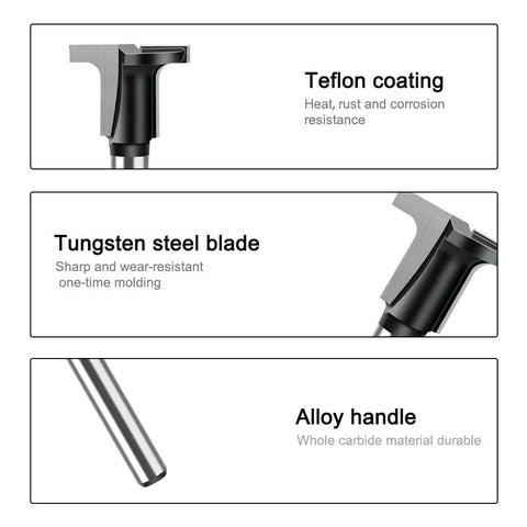 One Quarter Inch Shank Arc Bending Router Bit For 90 Degree T Slot Bending In Woodworking Boards with teflon coating