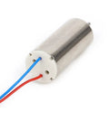 Close-up of Two Pack 8520 Hollow Cup Drone Motors Three To Five Volt Power With Zero Point Fifteen Amp Current for drones with wires attached