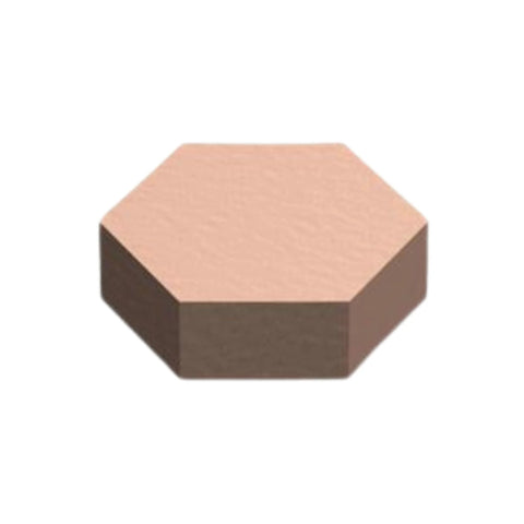 3M Scotch SJ5201 Series Bumpon self-adhesive bumper, hexagonal, 0.433-inch by 0.125-inch, light brown polyurethane.