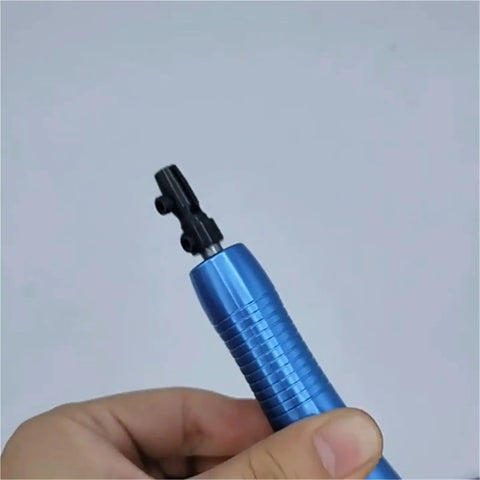 Badass Pneumatic Air Pencil Die Grinder With Hot Spin, blue metal body, used for precise engraving and grinding tasks.