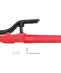 Heavy Hitter Welding Electrode Clamp, 1000A Copper Jaw Stinger with ribbed grip and adjustable pivot head.
