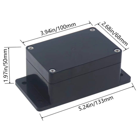 2-pack Otdorpatio IP65 waterproof ABS plastic junction boxes with fixed-ear mounting, black, 3.94x2.68x1.97 in