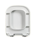 Heavy Duty Square Toilet Seat Featuring Silent Soft Close Lids No Fuss Hardware Thick Durable Polypropylene Build For Smooth Non Slamming Bathroom Comfort Daily, top view