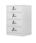 Metal Home Office Storage Cabinet With Adjustable Shelves And Lockable Filing Drawers White Mobile Desk Side Organizer