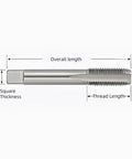 5 By 24 Inch Thread Tap And Die Set With HSS Tap And GCr15 Alloy Die For Right Hand Inch Threads Built Tough For Quick And Precise Internal And External Thread Repair In Metalworking And Machinery, featuring HSS tap with measurements