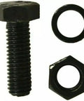 Bolt, washer, and nut for Set Of Four Replacement Roto Tiller Tines For Three Eighths Inch Mounting Holes With Two And Five Eighths Inch