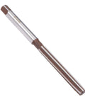 Side view of a 6mm hand reamer with brown-coated straight flutes and silver shank.