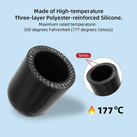 Heavy Duty Silicone Coolant Cap Kit With Clamp For Vacuum Heater Port 25mm ID 33mm OD 3-Ply high temp silicone diagram