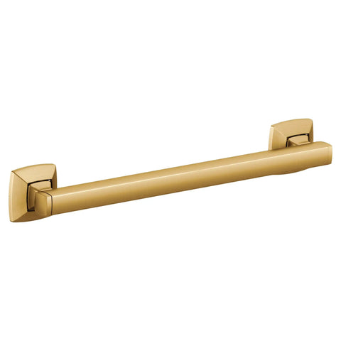12 Inch Brushed Gold Stainless Steel Bathroom Safety Grab Bar, Transitional Style, Anti Slip Design, Strong Grip