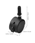 Swivel Caster Wheels 4pcs Inch with Brake for Furniture and Chairs black wheel with brake, measures 3.93x2.55 inches, durable design