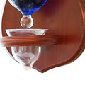 Wall Mounted Weather Station With Thermometer Hygrometer And Barometer In Cherry Finish for Home or Office Decor close-up view