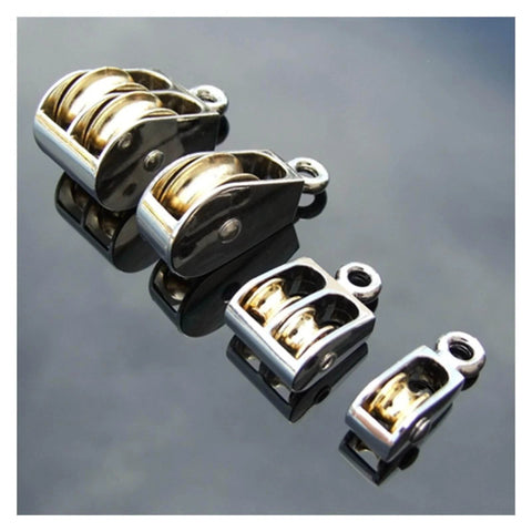 52mm Metal Sheave Zinc Alloy Fixed Pulley Crown Block and Tackle Lifting Wheel Mini Single/Double Pulley for DIY