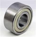 5304ZZ Angular Contact Bearing 20x52x22.2mm in chrome steel, double row, metal shields, angled view