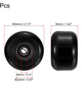 54mm Skateboard Wheel Set With ABEC 9 Bearings Four Pack Cruiser Street Wheels 85A Hardness Black Durable Replacement