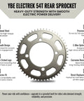 54T Rear Wheel Sprocket For 35 Chain Compatible Fits Mini Bikes Pit Bikes And Electric Bikes Black Hardened Steel
