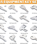 55 Piece Heavy Equipment Keys Master Set For Construction Machinery Ignition Keys That Work With Cat Caterpillar John Deere Komatsu Volvo JCB Case New Holland Hitachi Kubota Takeuchi Hyster Yanmar And More For Loaders Tractors