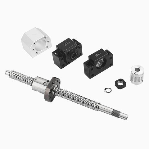 550mm SFU1605 Ball Screw Kit with Metal Ball Nut, Ball Nut Housing, BK BF End Supports and Coupler