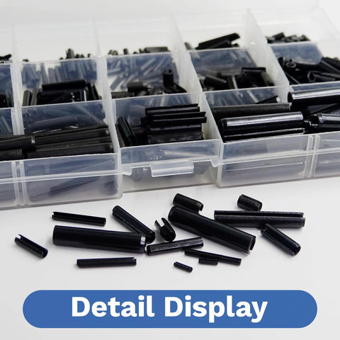 Roll Pin Set 550 Pcs Assortment Kit With Slotted Tension Pins Split Dowels Expansion Pins in case
