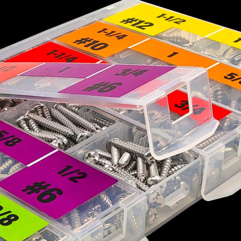 552 Pcs Self Tapping Screws Assortment Set Featuring SAE #4 #6 #8 #10 #12 with organized storage case.