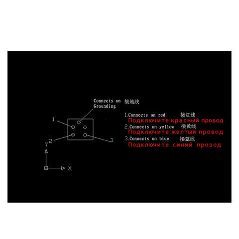 Diagram showing wiring instructions for Power Packed 5.5KW Air Cooled Spindle Motor With ER32 Collet And Ceramic Ball Bearings Four Bearing Assembly.