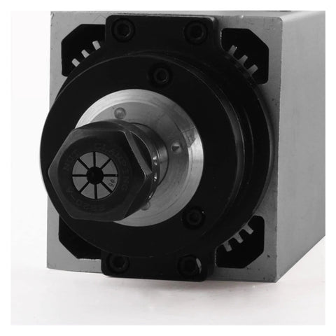 Front view of Power Packed 5.5KW Air Cooled Spindle Motor with ER32 Collet and Ceramic Ball Bearings for CNC Precision Machining