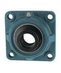 Front view of Single 55mm Eccentric Collar Flange Ball Bearing Insert for 4-Bolt Mount, Heavy-Duty Sealed Unit CJO311 Cast Iron Housing