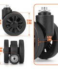 2 Pack Luggage Replacement Wheels Universal Suitcase Swivel Casters Rubber Wheels Repair Kit 55mm Diameter Durable Wear Resistant Load Bearing For Replacing Damaged Or Worn Out Luggage Wheels And Castors