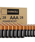 56 Count AA And AAA Alkaline Batteries In A Reclosable Pack displayed with Duracell box