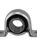 Front view of 3/4 in Narrow Pressed Steel Pillow Block Bearing with Set Screw - Single Mounted Housing for Shaft Support
