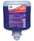 Sanitizer hand foam refill bottle with purple liquid, alcohol-free, Deb InstantFOAM label