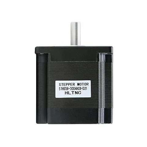 Front view of 57x57mm Stepper Motor 1.2Nm 3A 1.8 Degree 57HS56 for CNC Milling, showing label and metal shaft.