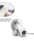5/8 Inch Baby Ball Head Adapter To 3/8 Inch Thread For C Stand And Light Stand Mounts with dual screws shown.