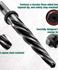 Five Eighths Inch Bridge Construction Reamer Drill Bit Set With Taper Chuck Reamers, High Speed Steel Tooling For Metal
