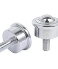 5/8 Inch Roller Ball Transfer Units M8 Stud Mounted Heavy Duty Ball Transfers showcasing steel ball and carbon steel housing.