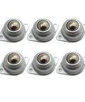 6-pack of 5/8 Inch Swivel Ball Caster Roller Transfers Hardened Steel for Furniture Trolleys Conveyors Screw Mounted