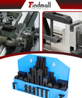 58 Piece Pro Series One Half Inch T Slot Clamp Kit with Three Eighth Inch Sixteen Thread Studs for Bridgeport Milling Machines