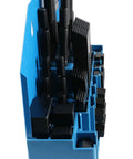 Side view of 58 Piece Steel Clamping Kit with Wall Holder for table slot 5/8 inch and stud size 1/2 inch, ideal for milling Accusize