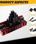 58-piece T slot hold-down clamp kit with storage box